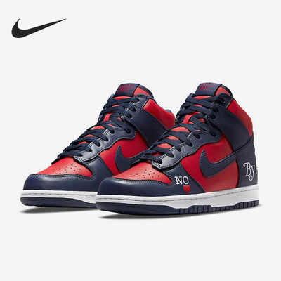 Nike/耐克正品Supreme 男士复古耐磨高帮轻便运动板鞋DN3741-600