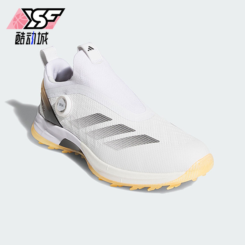 Adidas/阿迪达斯正品ADIZEROZG新款男经典白黄色高尔夫鞋HQ5052
