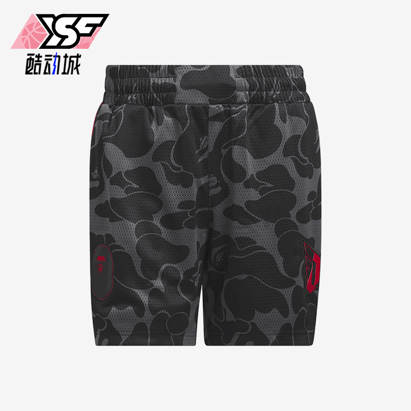 阿迪达斯男女士印花透气训练短裤