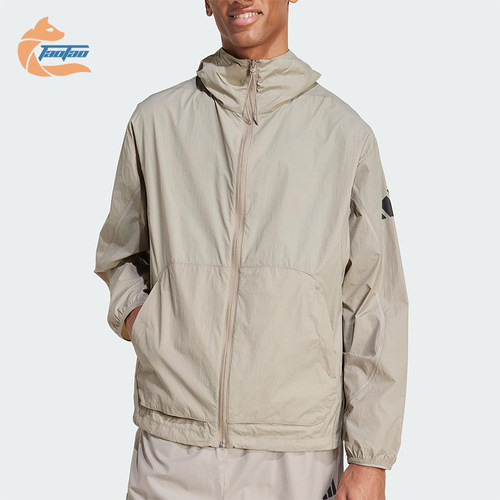Adidas/阿迪达斯正品新款男士梭织休闲透气宽松连帽外套JF3293