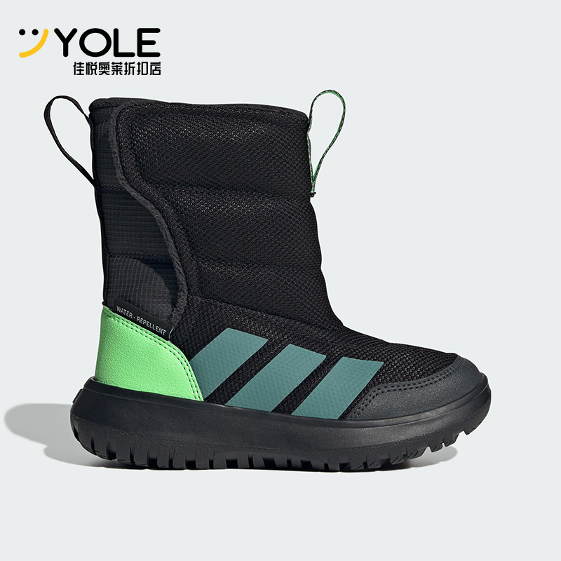 Adidas/阿迪达斯正品WINTERPLAY小童加绒保暖高帮雪地靴JQ2630