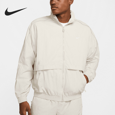 耐克男士立领运动刺绣外套