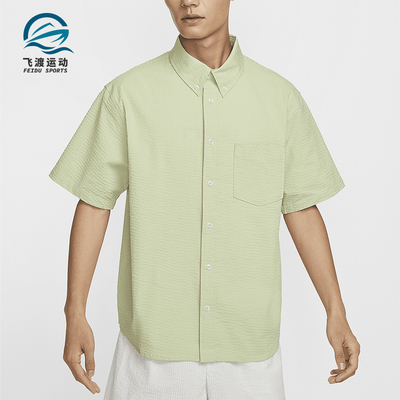 耐克男士系扣短袖衬衫运动T恤