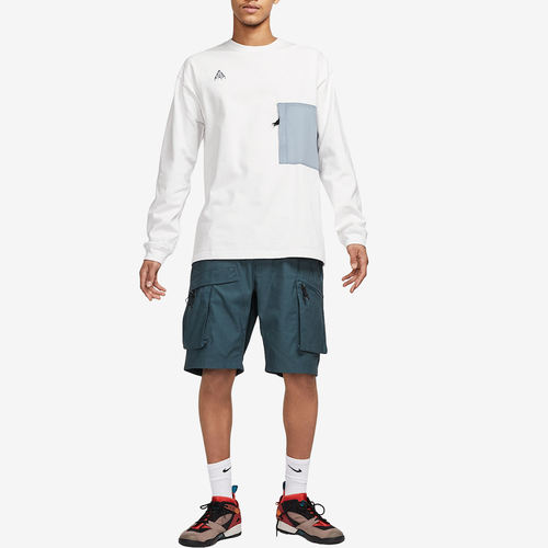 Nike耐克正品男印花刺绣拼接圆领套头口袋长袖T恤BQ7289-121