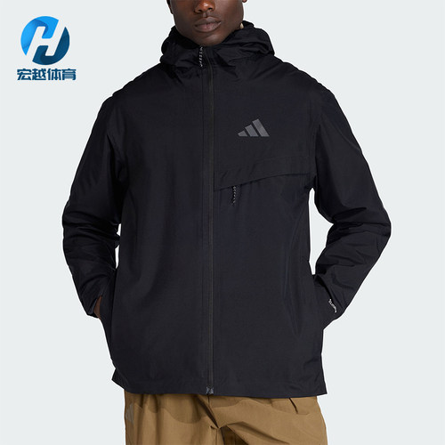 Adidas/阿迪达斯正品MT 2L RAIN J男士运动户外连帽冲锋衣JY4118