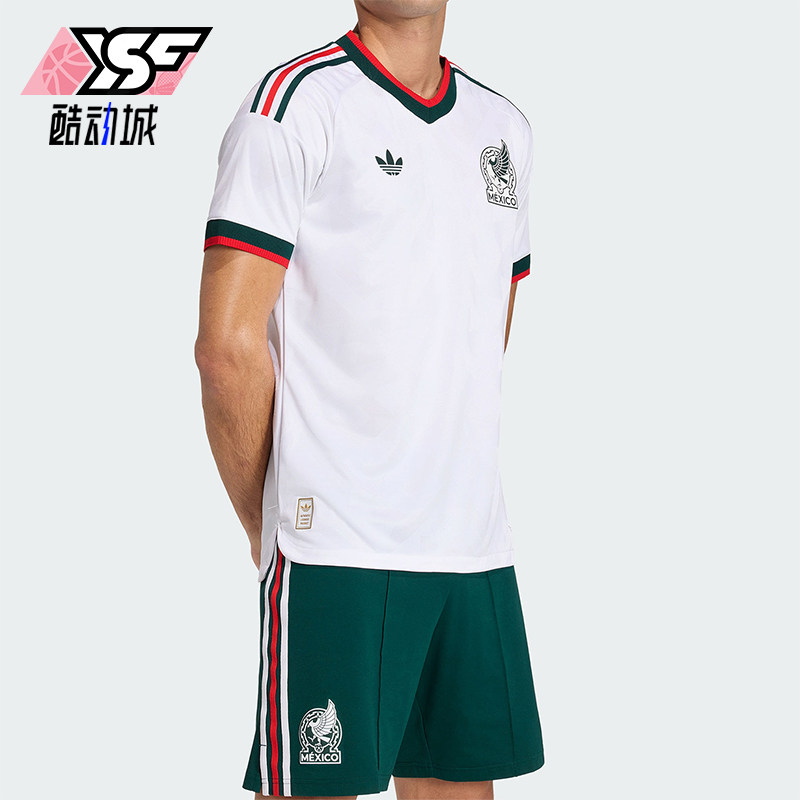 Adidas/阿迪达斯正品三叶草男士运动修身V领训练短袖T恤JY5539