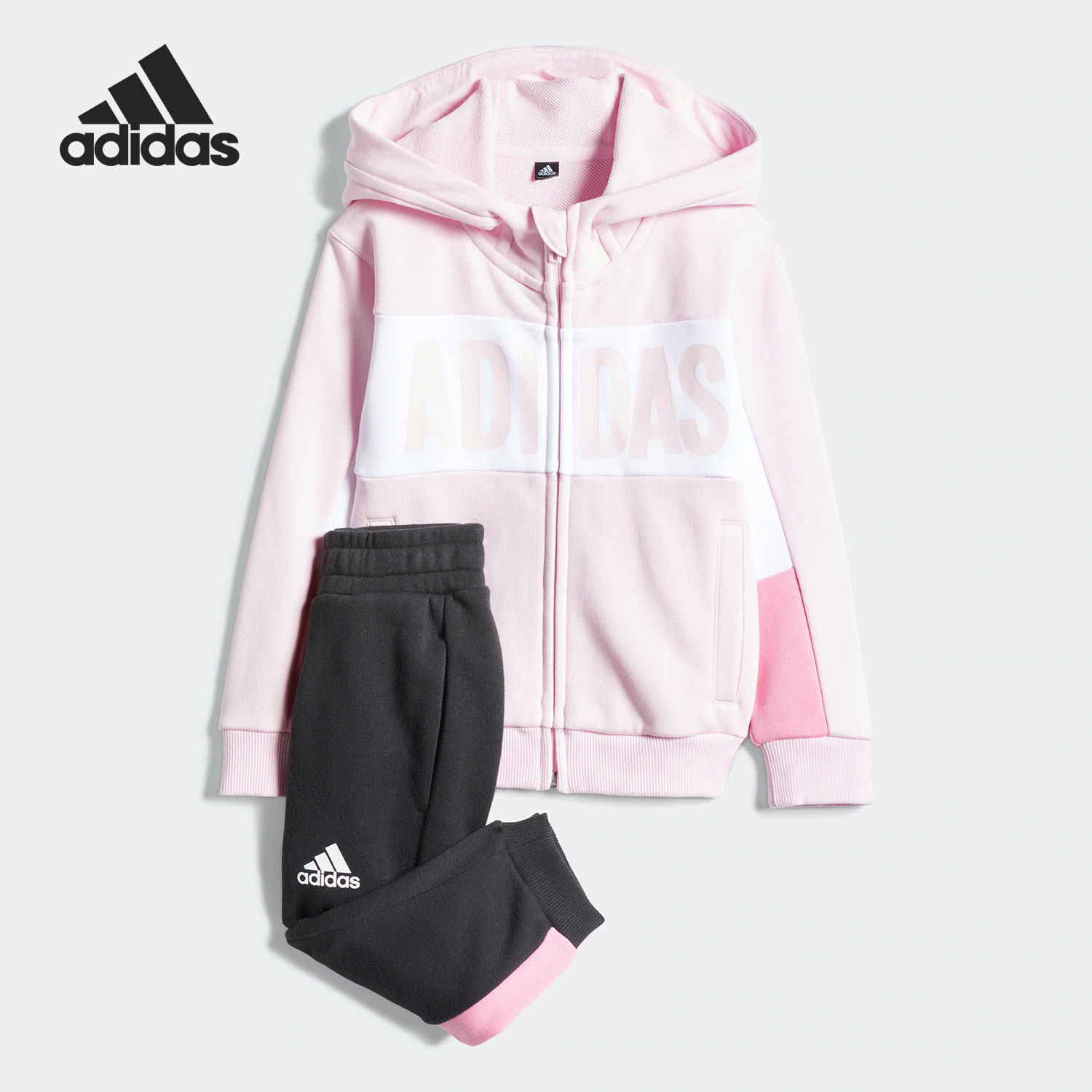 Adidas/阿迪达斯正品LK KNIT SET女童休闲运动舒适长袖套装HZ7004,童装/婴儿装/亲子装,套装,淘宝优惠券,粉丝福利购,淘宝优惠卷
