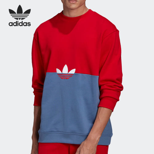 Adidas/阿迪达斯正品三叶草男子拼接撞色运动圆领卫衣GN3448