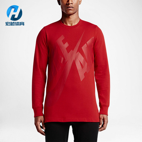 Nike/耐克正品JORDAN空新款男红色篮球经典柔软长袖T恤689401-657