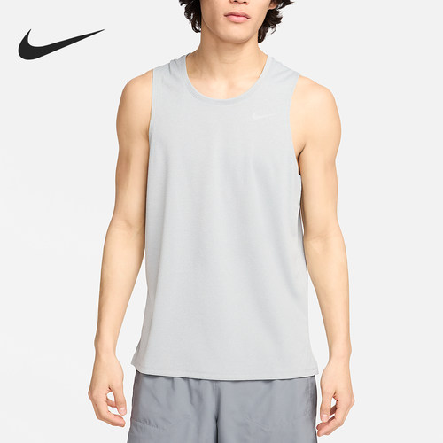Nike/耐克正品2025男士套头圆领透气网眼跑步背心T恤DV9322-097
