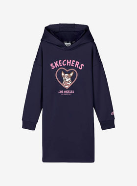 斯凯奇女童正品连帽连衣裙断码特价L420G007-007D