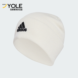 Adidas/阿迪达斯正品LOGO BEANIE CUF男女简约绒线帽IY7666