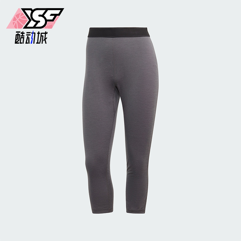 Adidas/阿迪达斯正品女士松紧腰运动提臀经典七分裤打底裤HY1428