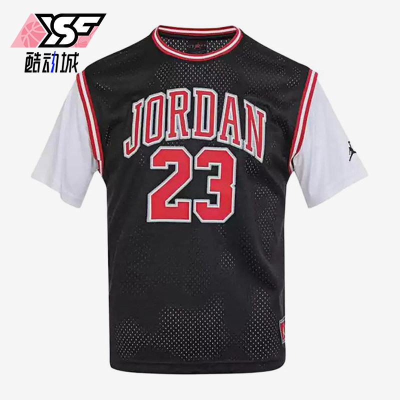 Nike/耐克正品JORDAN新款男黑白色休闲篮球经典短袖T恤HM4772-010