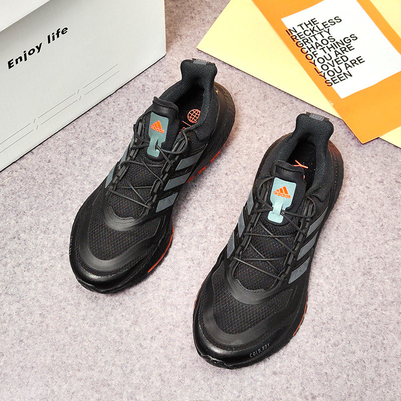 Adidas/阿迪达斯爆米花黑色橘橙男子休闲时尚透气跑步鞋GX6691
