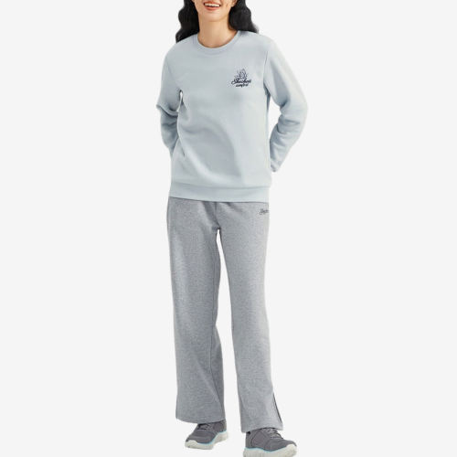 Skechers斯凯奇正品缤纷女款加绒直筒针织休闲裤L423W126-004F