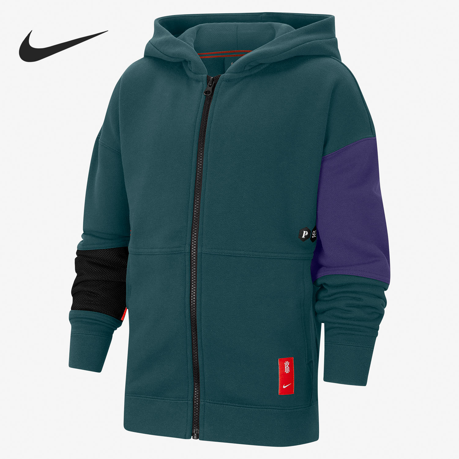 耐克男大童拉链连帽衫加绒外套