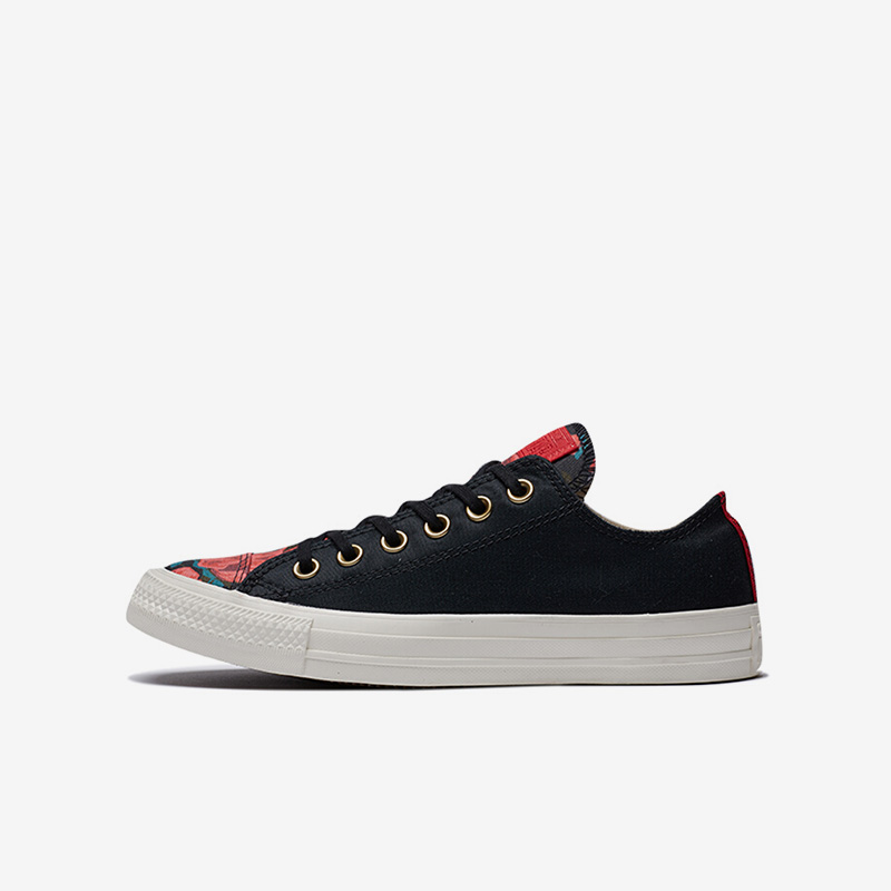 Converse匡威  女款女鞋黑色花朵印花低帮帆布鞋休闲板鞋 561663C