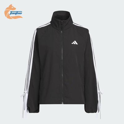 Adidas/阿迪达斯正品DANCE WB 1女士宽松蝴蝶结三条纹外套KT5003