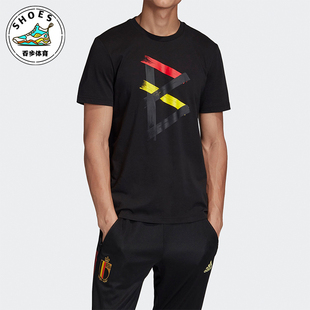 休闲印花圆领透气运动短袖 2025男士 T恤FI5418 阿迪达斯正品 Adidas