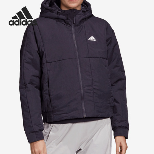 Adidas/阿迪达斯正品女子冬季户外复古连帽运动棉服 FT2558
