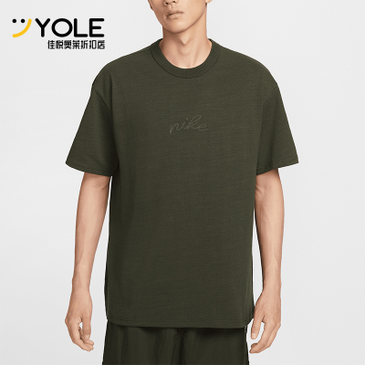 Nike/耐克正品2025秋季款男士套头休闲透气刺绣短袖HQ9239-355
