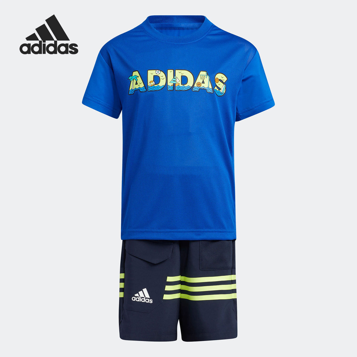 阿迪达斯正品小童运动短袖