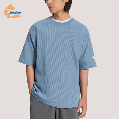 Adidas/阿迪达斯正品夏季男士舒适华夫格运动简约短袖T恤KW0107