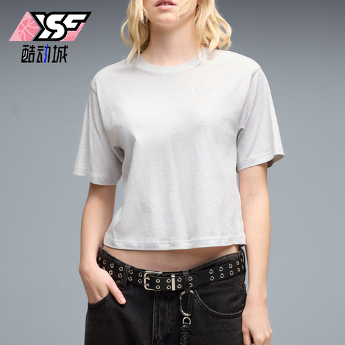 Puma/彪马正品女士刺绣宽松运动休闲圆领短袖T恤696096-05