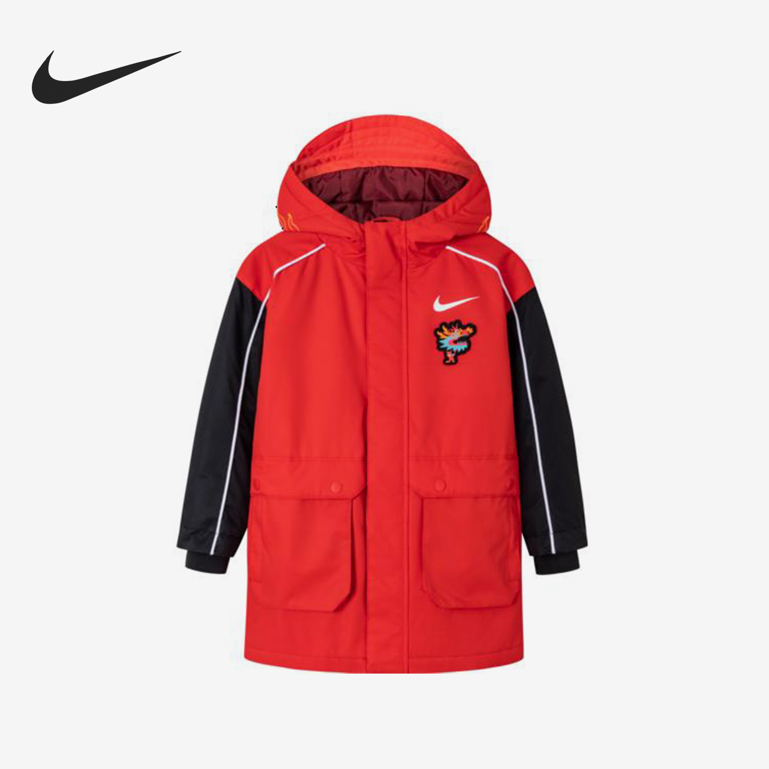 Nike/耐克正品新款大童拼接保暖户外经典宽松棉服NY2412122GS-001