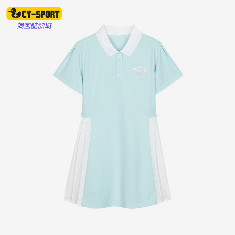Skechers/斯凯奇正品夏季新款大童运动休闲POLO领连衣裙P222G029