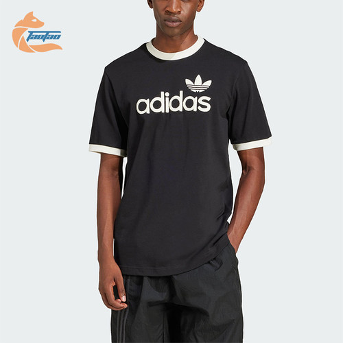Adidas/阿迪达斯正品三叶草男士经典印花透气圆领短袖T恤JC8372