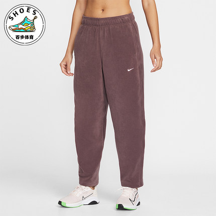 Nike/耐克正品2025冬季款女士休闲中腰摇粒绒刺绣长裤HV3708-502