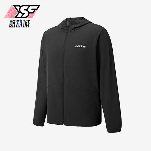 Adidas/阿迪达斯正品新款男女黑色纯色经典休闲夹克外套JN8451
