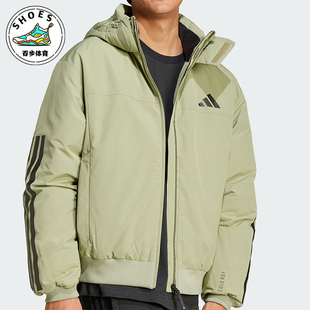 Adidas 新款 男士 保暖连帽鸭绒面包羽绒服JG3843 阿迪达斯正品