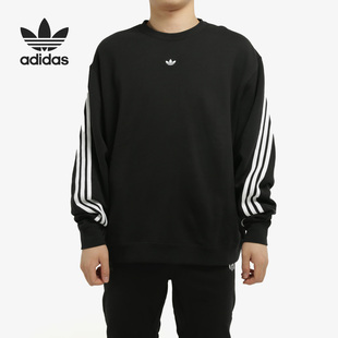 FM1522 男子条纹圆领宽松运动卫衣套头衫 Adidas 阿迪达斯正品