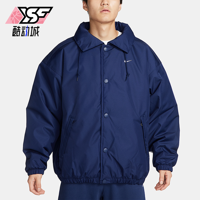 Nike/耐克正品Solo Swoosh男士时尚保暖宽松棉服外套FB7853-410