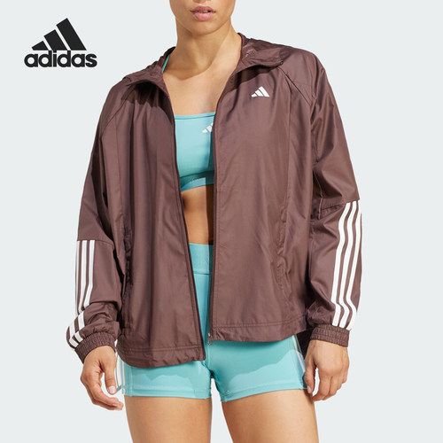 Adidas/阿迪达斯正品新款女士抗风宽松户外连帽外套IX3216