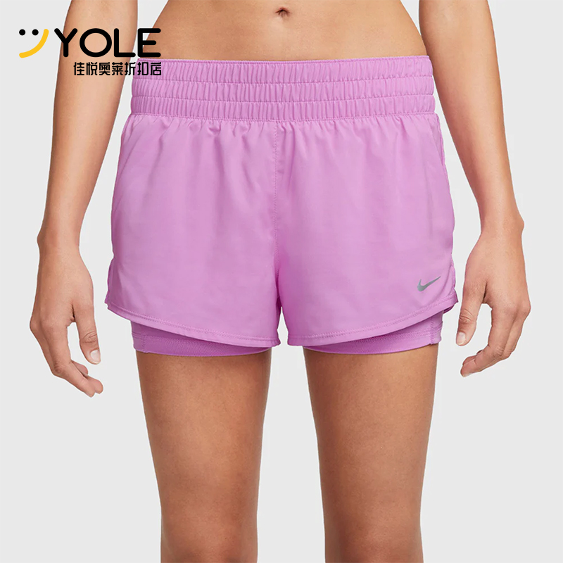 Nike/耐克正品2025女士印花松紧腰透气二合一运动短裤DX6013-532