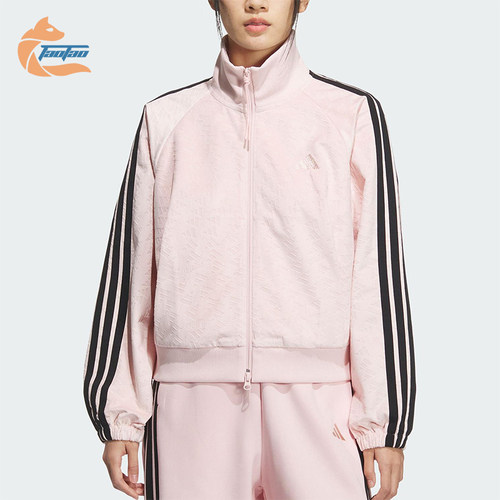 Adidas/阿迪达斯正品2025 STORY女士运动丝绒立领短款外套KC0174