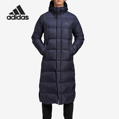 阿迪达斯男子防风长款连帽羽绒服