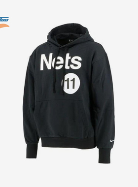Nike/耐克正品Nets 11男士休闲运动套头连帽针织卫衣DH6535-011