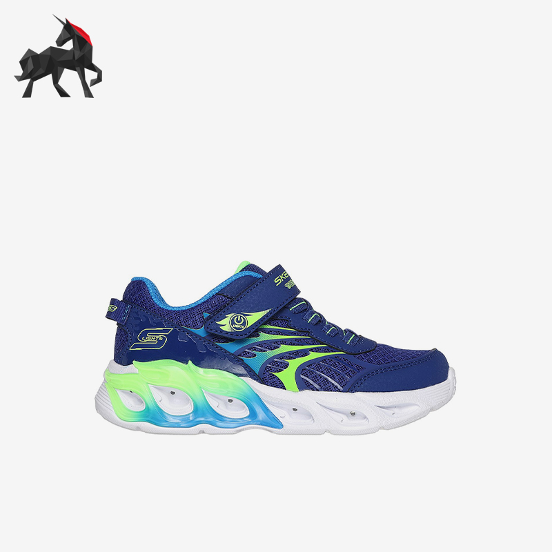 Skechers/斯凯奇正品春季男童时尚潮流轻便透气魔术贴冰灯鞋