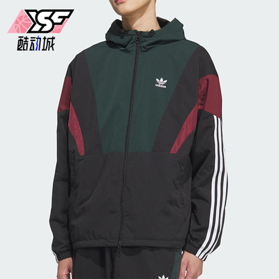 Adidas/阿迪达斯正品三叶草男士经典时尚拼接连帽夹克外套KC3125