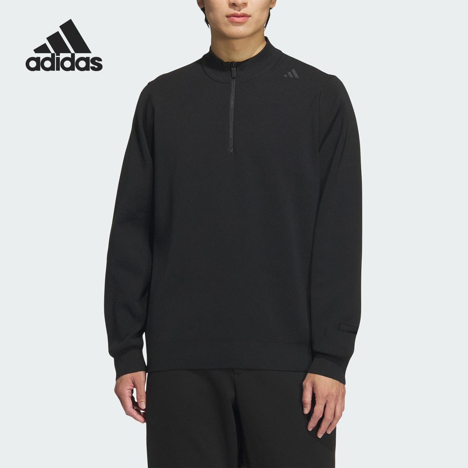 Adidas/阿迪达斯正品新款男士立领休闲针织保暖套头衫JL9349