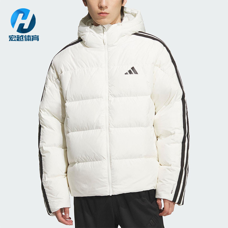 Adidas/阿迪达斯正品3S PUFF D JKT男士连帽保暖日常羽绒服KC2494