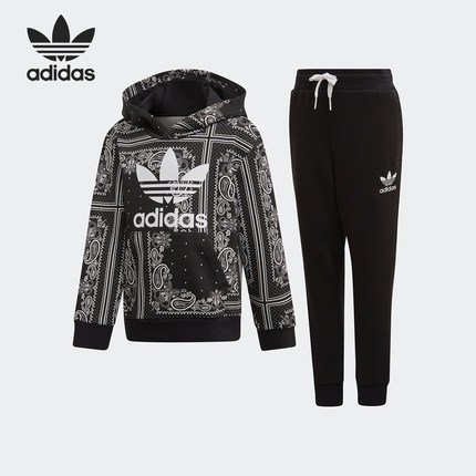 Adidas/阿迪达斯正品 三叶草 女小童 运动卫衣休闲套装 DW3848