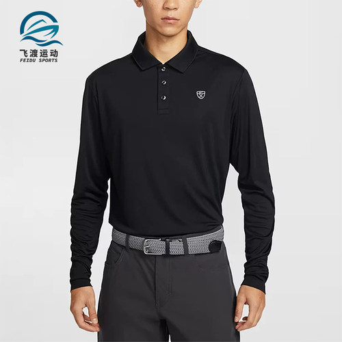Nike/耐克正品高尔夫长袖Polo衫新款男经典黑色Polo衫IB0232-010