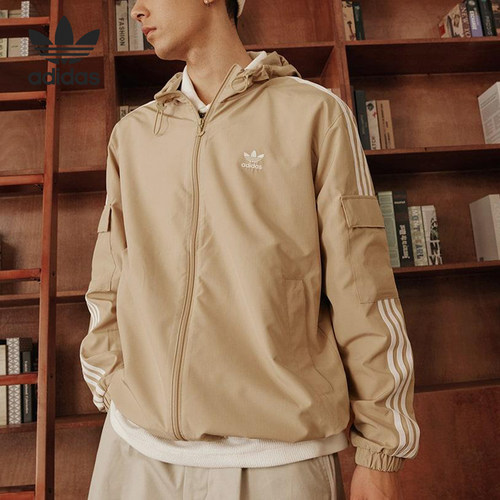 Adidas/阿迪达斯正品三叶草男女经典复古运动连帽外套KB1943