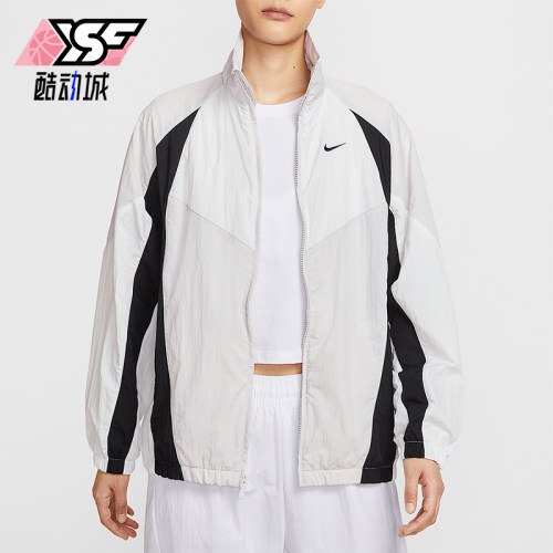 Nike/耐克正品2025女士梭织宽松休闲拼接透气立领外套HV4030-078